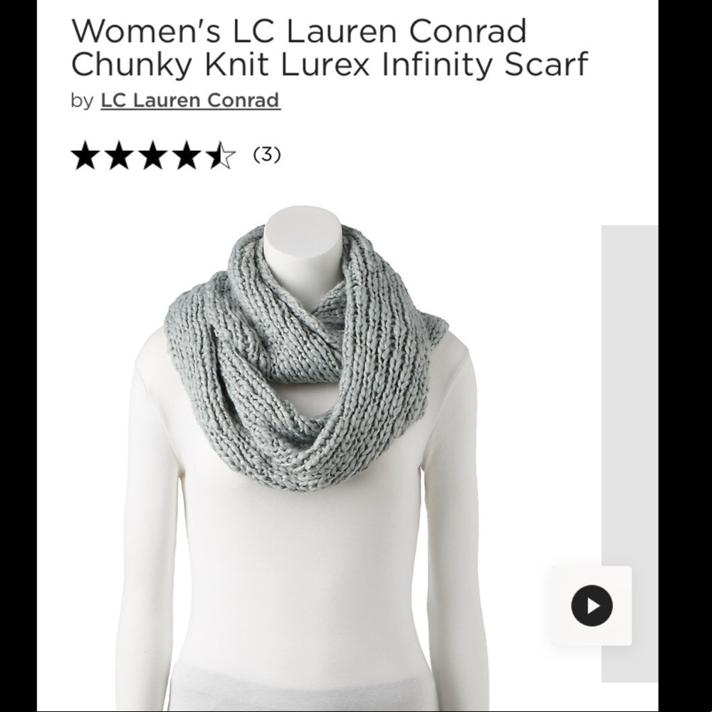 Lauren Conrad infinity scarf gray with silver